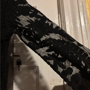 Express Black Lace Detail Top